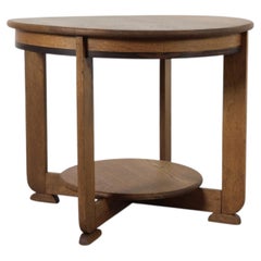 Jan den Drijver Style Art Deco Hague School Oak Two-Tier Side Table