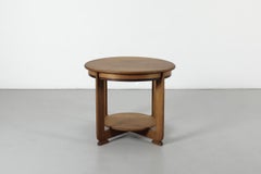 Jan den Drijver Style Art Deco Hague School Oak Two-Tier Side Table