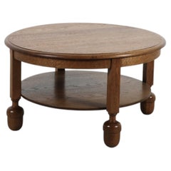 Art Deco Hague School Round Oak Side Table, Jan den Drijver Style