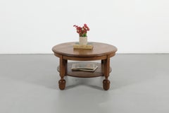 Art Deco Hague School Round Oak Side Table, Jan den Drijver Style
