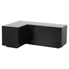 1970s Maitland Smith Black Tessellated Stone L-Shaped Coffee Table