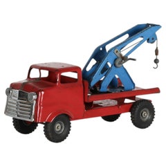 1958 Tri-ang Junior Wrecker Tow Truck, Red and Blue Enameled Sheet Metal