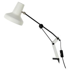 1950s Hala Zeist Style Mid-Century Clamp-On Task Lamp White