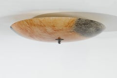 Deckenleuchte aus marmoriertem Glas in Orange und Grau aus den 1970er Jahren