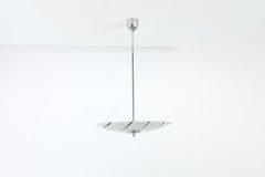 1960s Napako Czech Graphic Striped Glass Rondelle Pendant