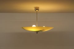 Mid-Century Printed Glass Umbrella Rondelle Pendant by Napako