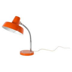 1960s Orange Gooseneck Desk Lamp by Szarvasi Vas-Fémipari