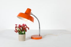 1960s Orange Gooseneck Desk Lamp by Szarvasi Vas-Fémipari