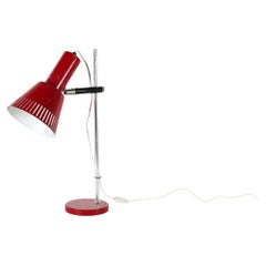 1960s Red Enameled Hala Style Articulating Desk Lamp