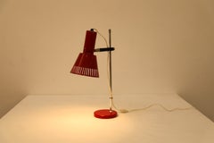 1960s Red Enameled Hala Style Articulating Desk Lamp