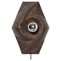 1970s Dutch Brutalist Chamotte Earthenware Wall Sconce or Table Lamp