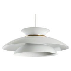 Louis Poulsen Style Tiered Pendant with Brass Ring