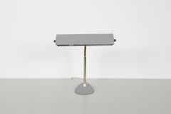 Lampe de bureau de notaire Aluminor française des années 1950, style « mid-century », émail gris
