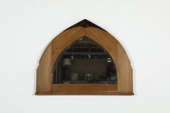 1920s Amsterdam School Pope's Hat Arched Mirror in Oak and Ebony