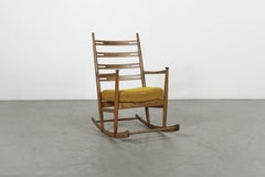 Hans Wegner Inspired Danish Teak Ladder Back Rocking Chair