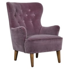 Theo Ruth für Artifort: Wingback-Lounge-Sessel aus den 1950er Jahren aus lila Samt
