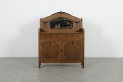 Eichenschrank im niederländischen Art-déco-Stil der 1920er Jahre mit Spiegel, zugeschrieben Möbelfabrik L.O.V.