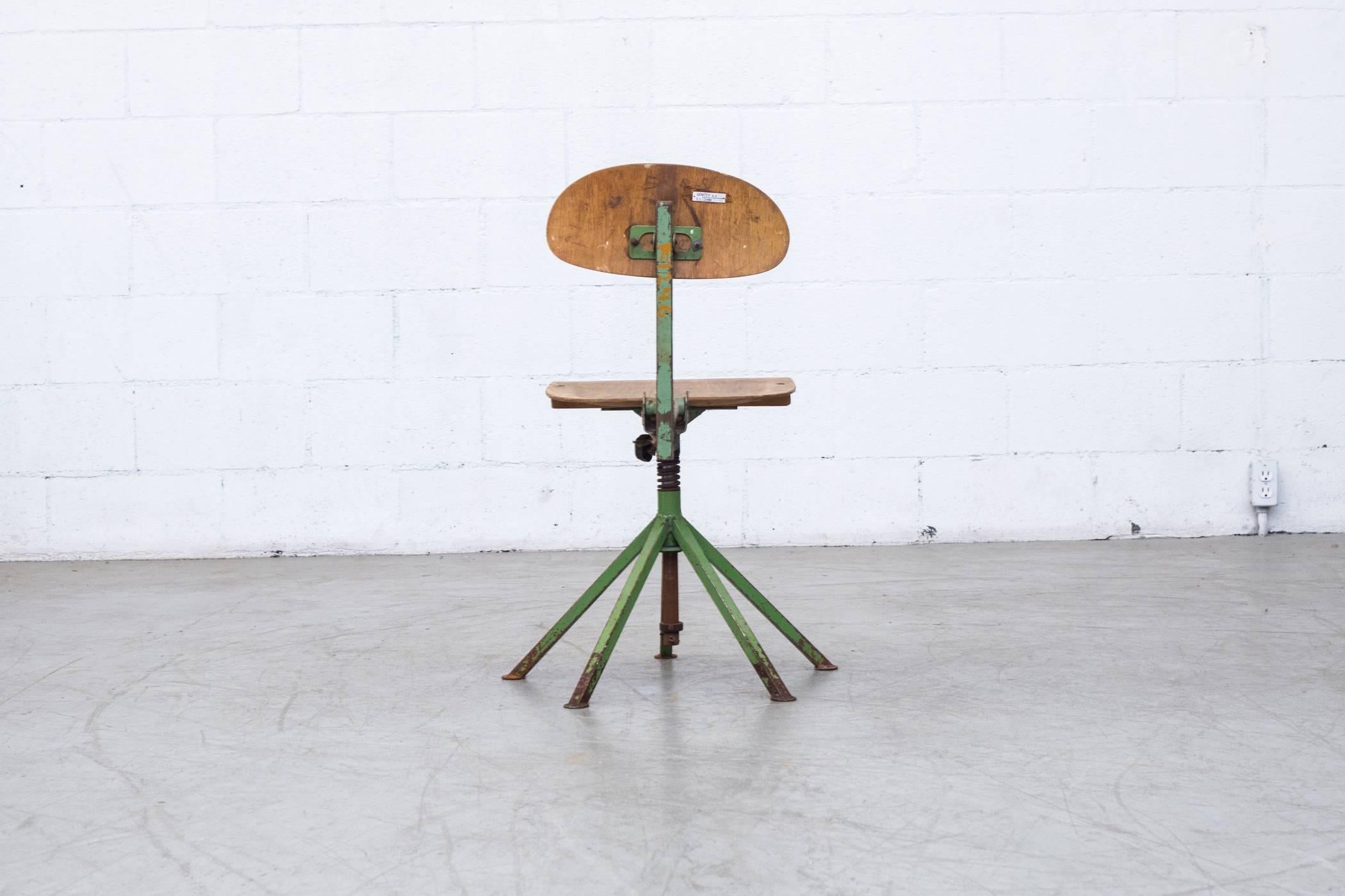 Plywood Prouve Inspired Industrial Drafting Chairs