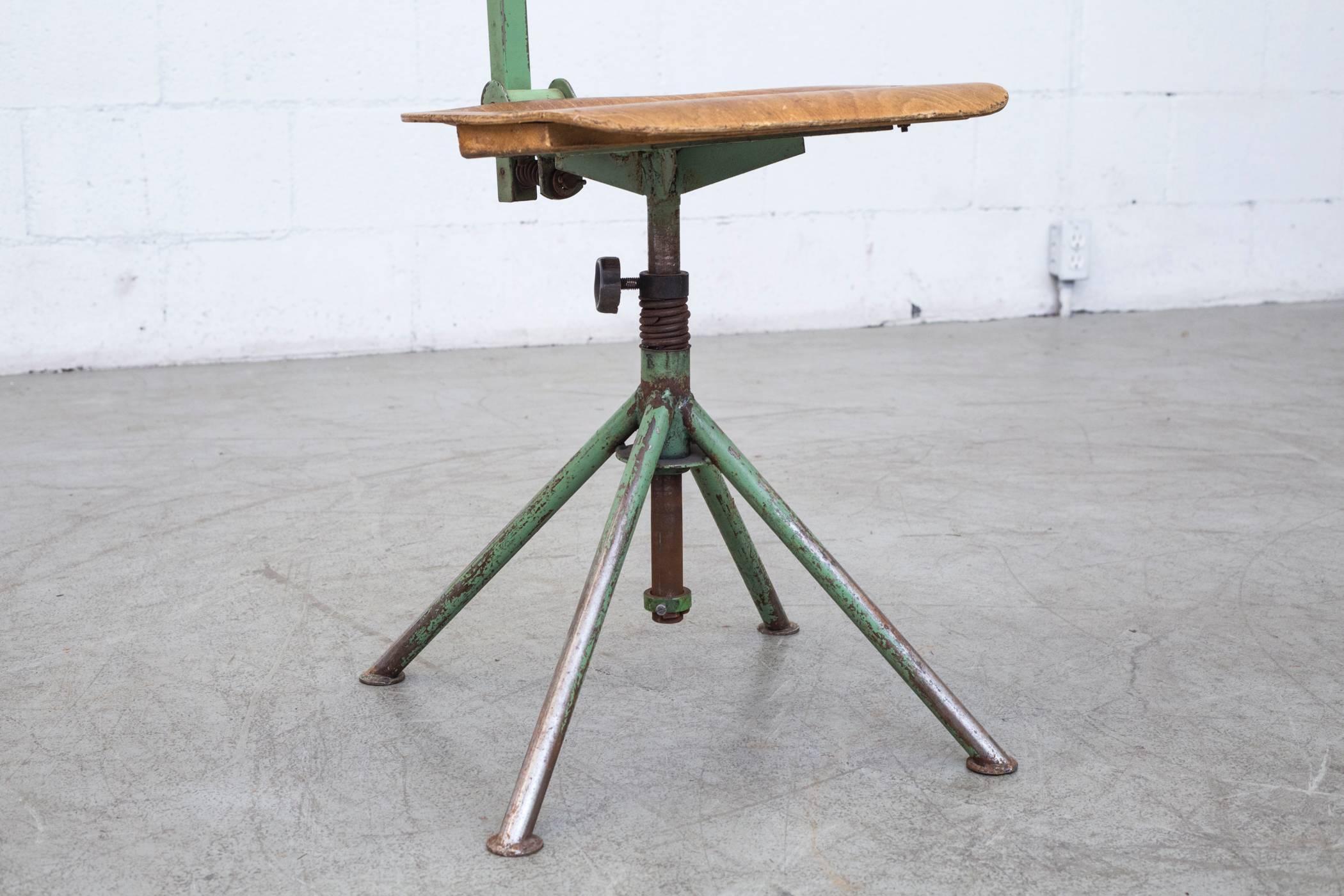 Prouve Inspired Industrial Drafting Chairs In Fair Condition In Los Angeles, CA