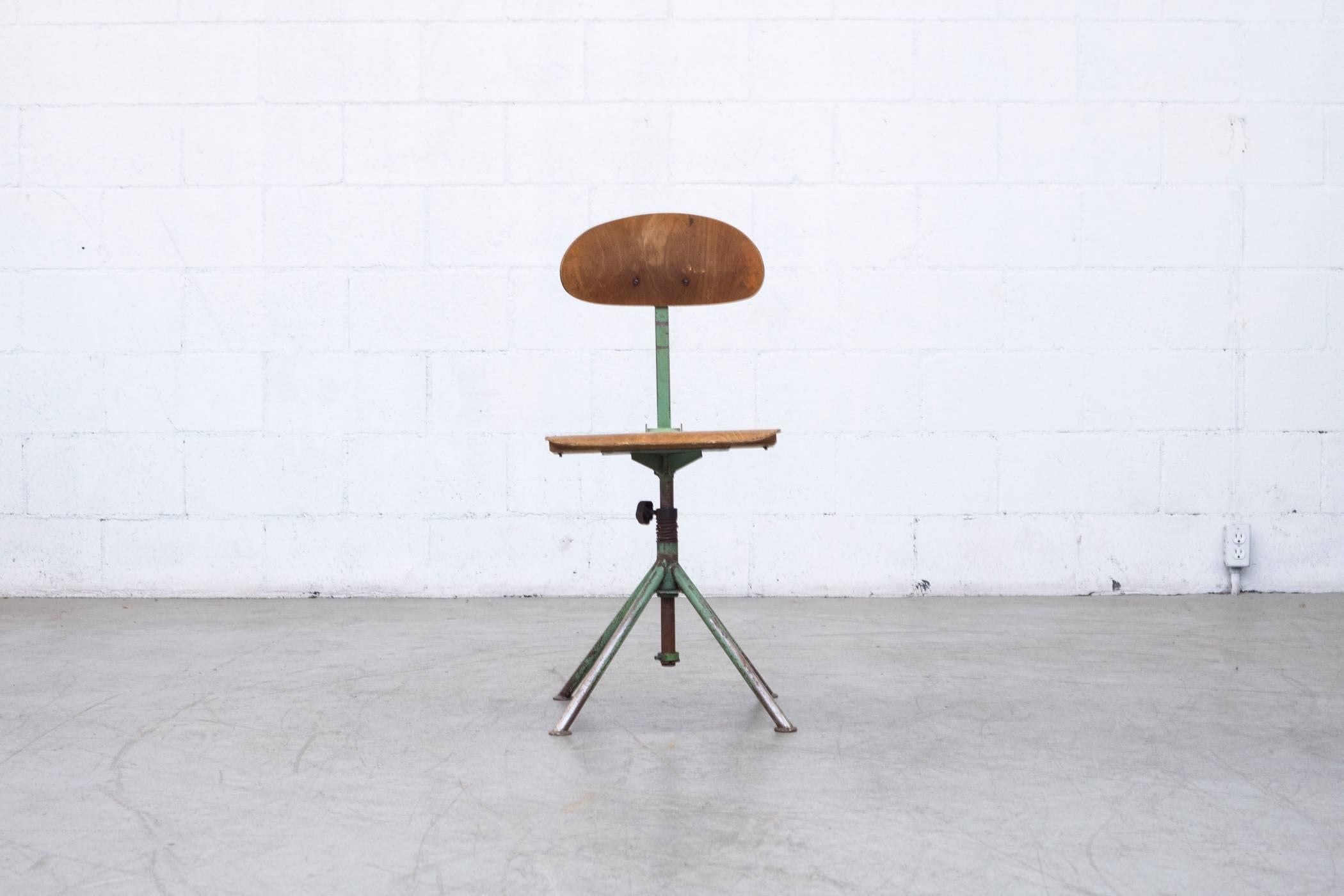 Mid-Century Modern Prouve Inspired Industrial Drafting Chairs