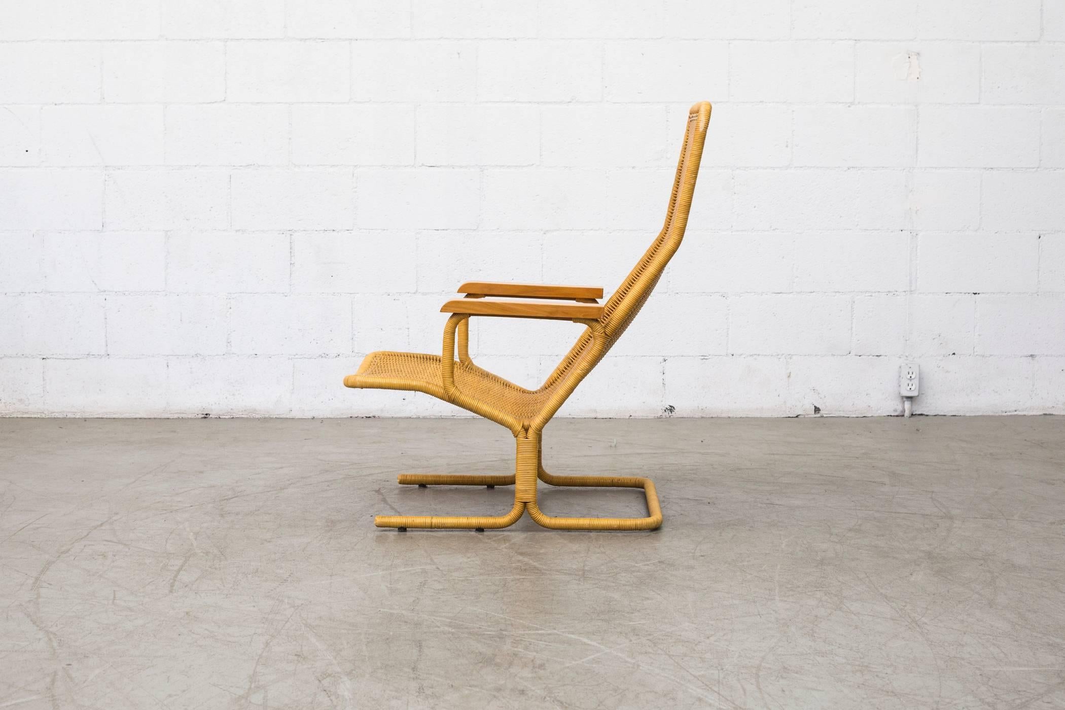 Mid-Century Modern Dirk Van Sliedrecht High Back Lounge Chair with Cushion