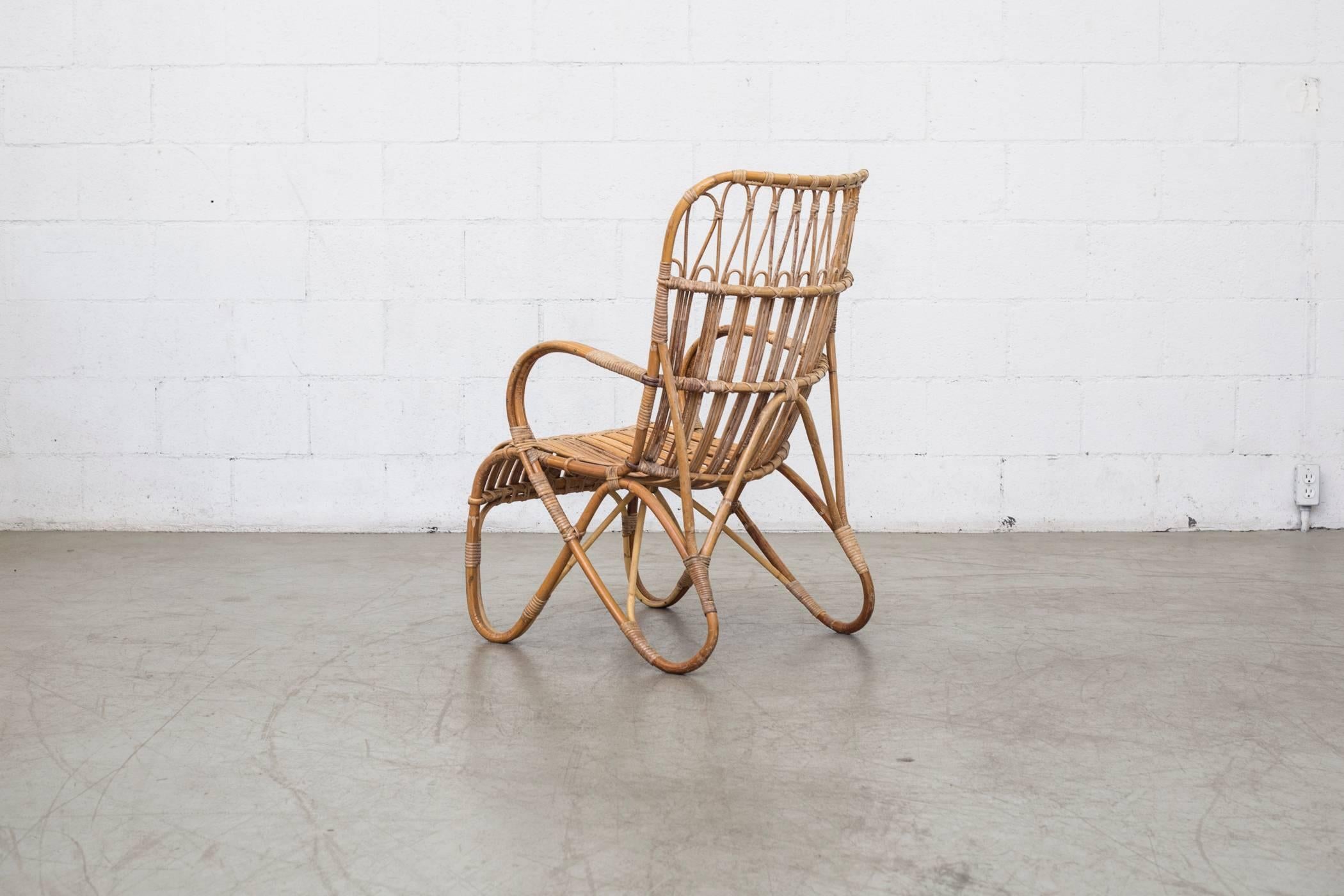 Dutch Franco Albini Inspired High Back Lounge Chair