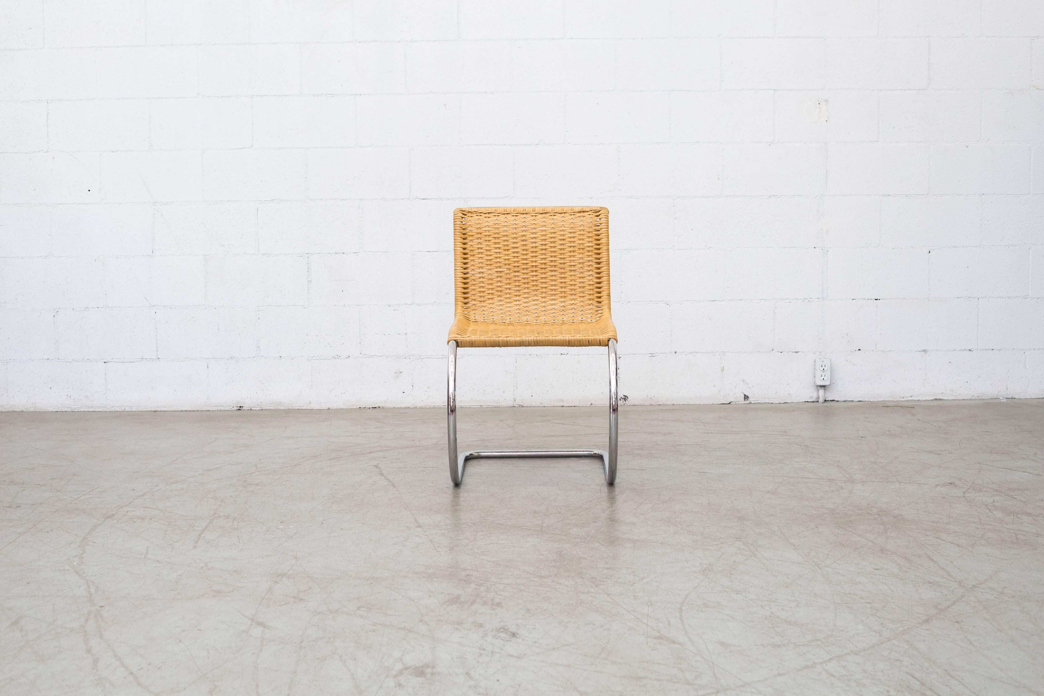 Bauhaus Mies van der Rohe MR10 Wicker and Chrome Chairs