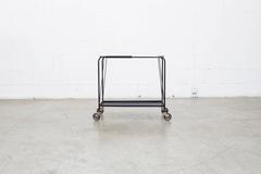 Mathieu Matégot Style Pilastro Bar Cart with Removable Tray