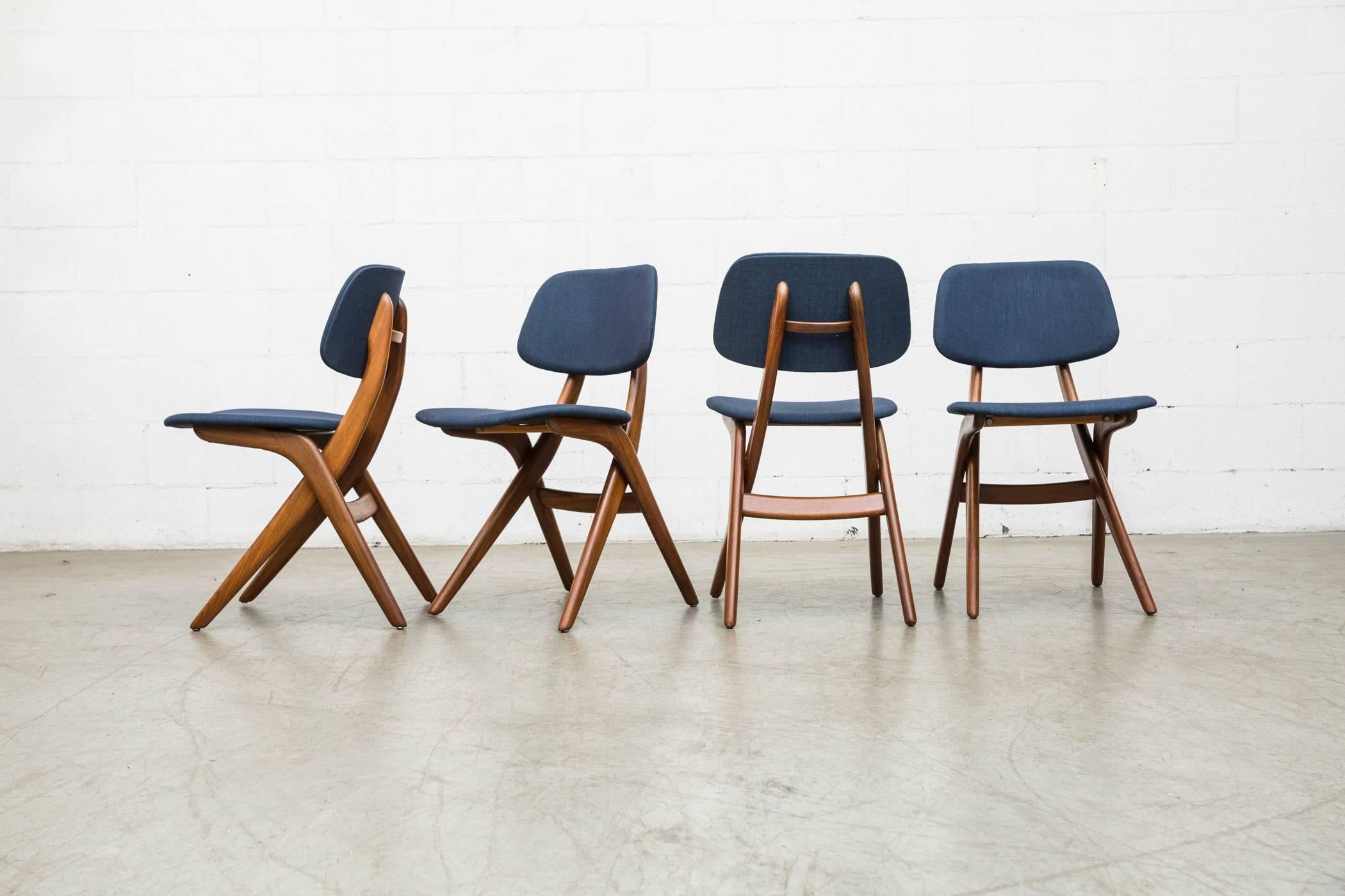 Dutch Set of Four Hovman Olsen Style Dining Chairs by Louis Van Teeffelen for Webe