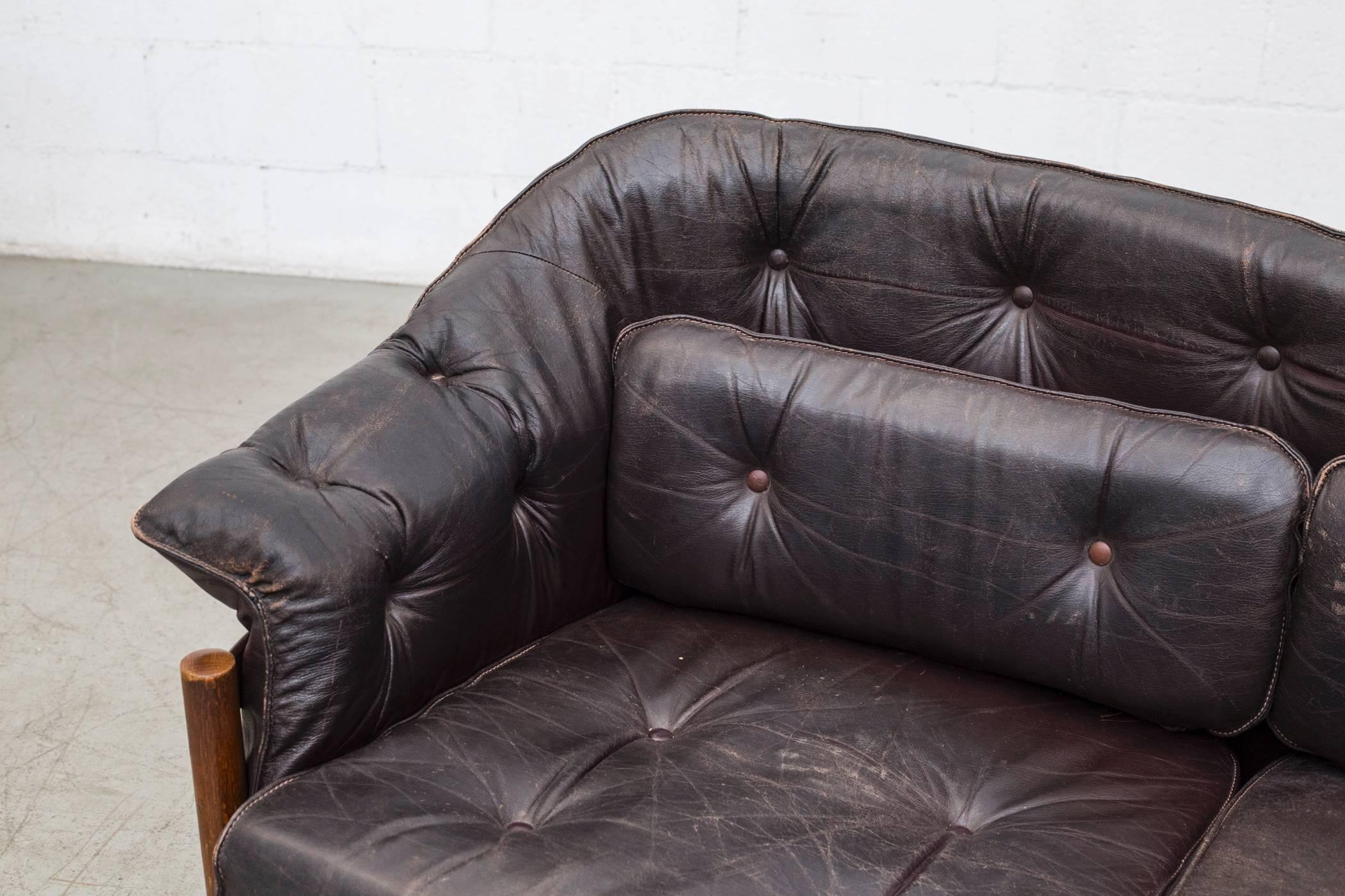 Arne Norell Style Leather Love Seat 3