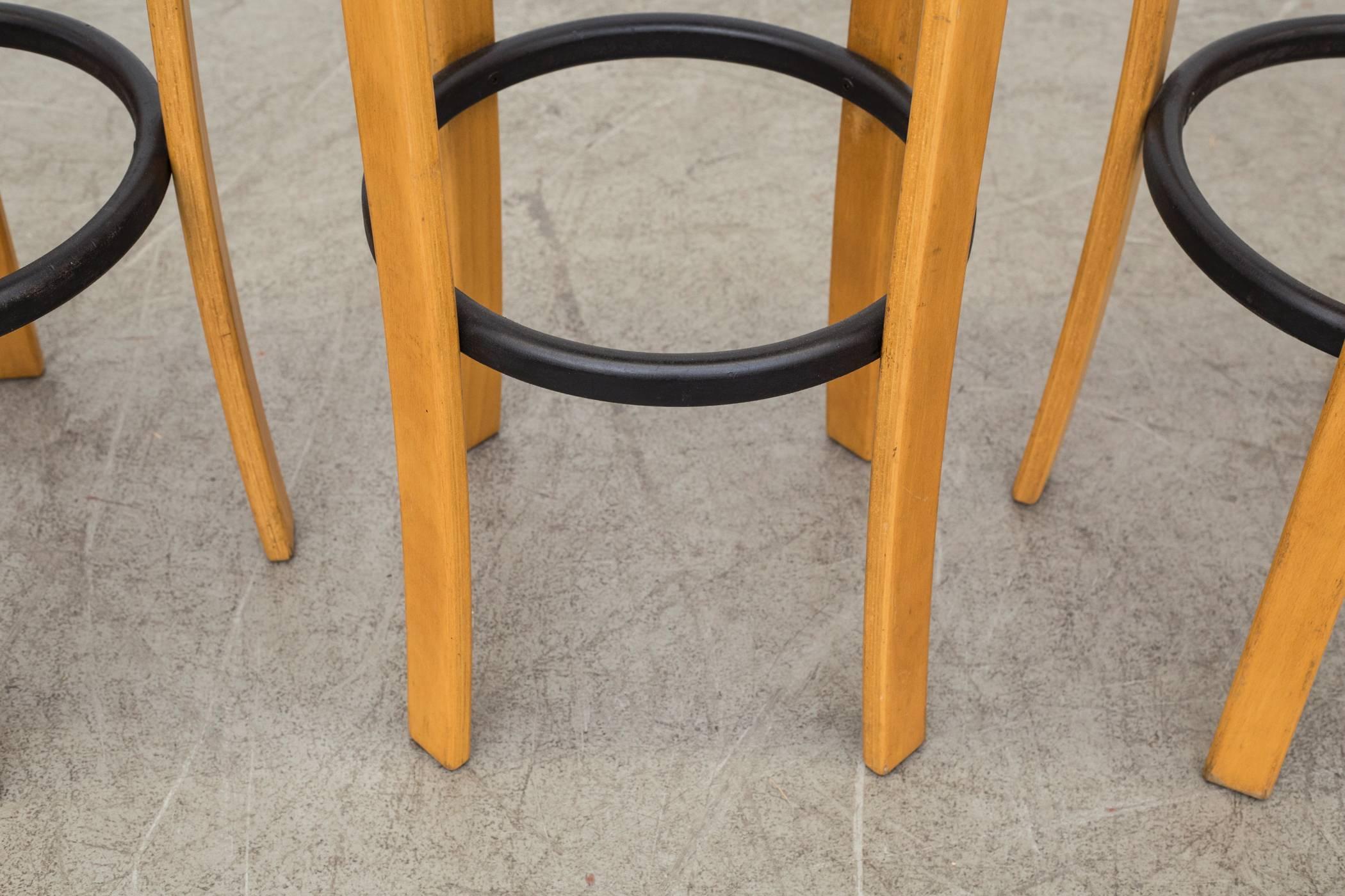 Set of Four Danish Bar Stools In Good Condition In Los Angeles, CA
