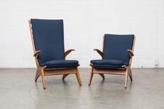 Jan Den Drijver Birch Slat Back His and Hers Lounge Set with Ottoman