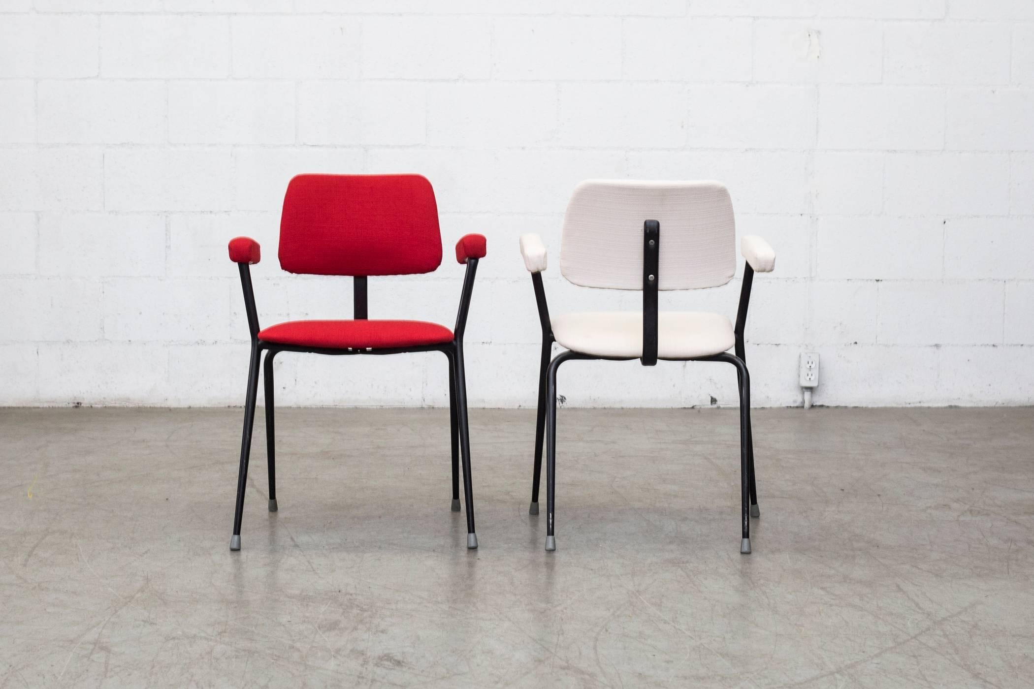 Mid-Century Modern Stacking Upholstered Industrial Armchairs by Cox