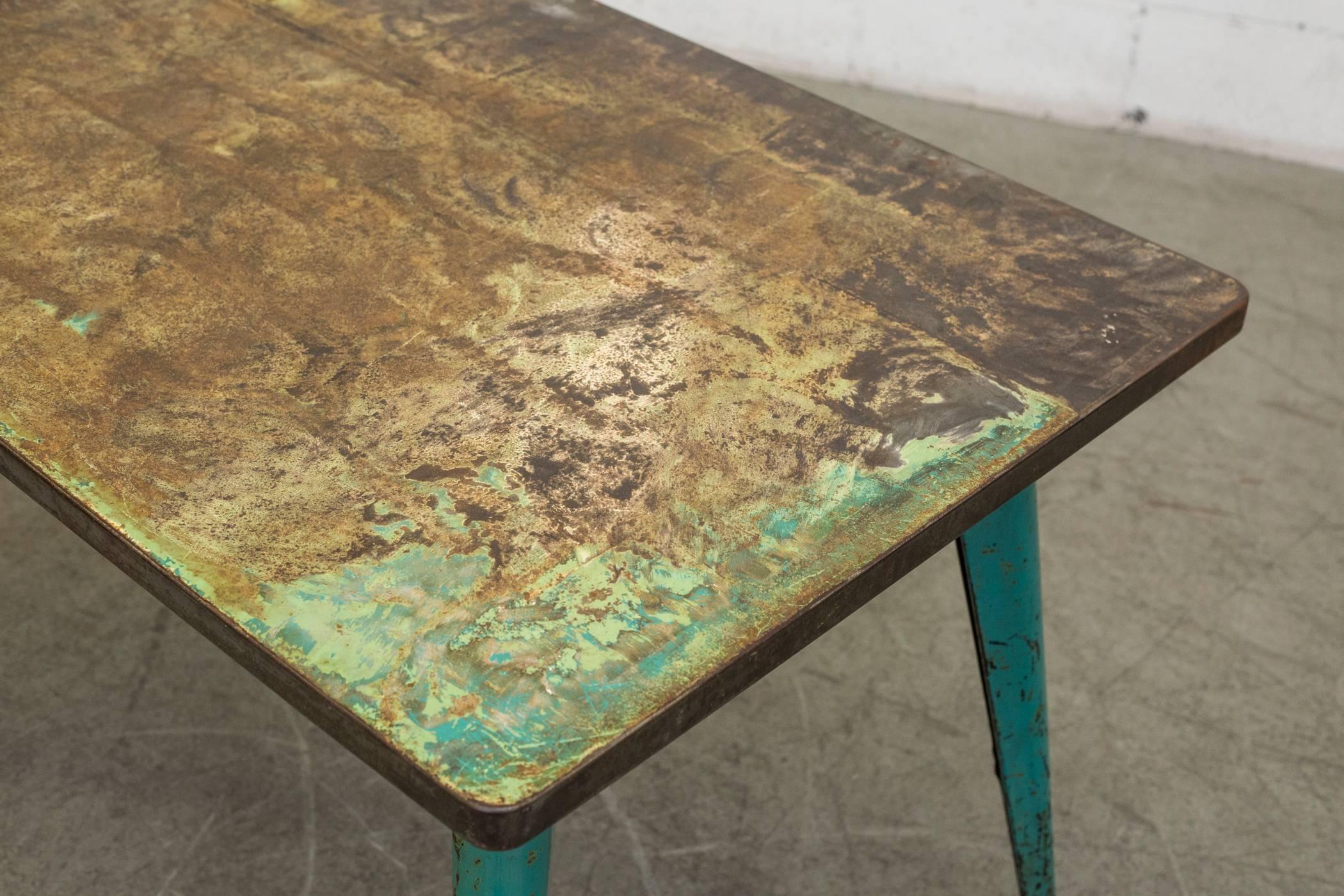 Mid-20th Century Vintage Tolix Enameled Metal Table