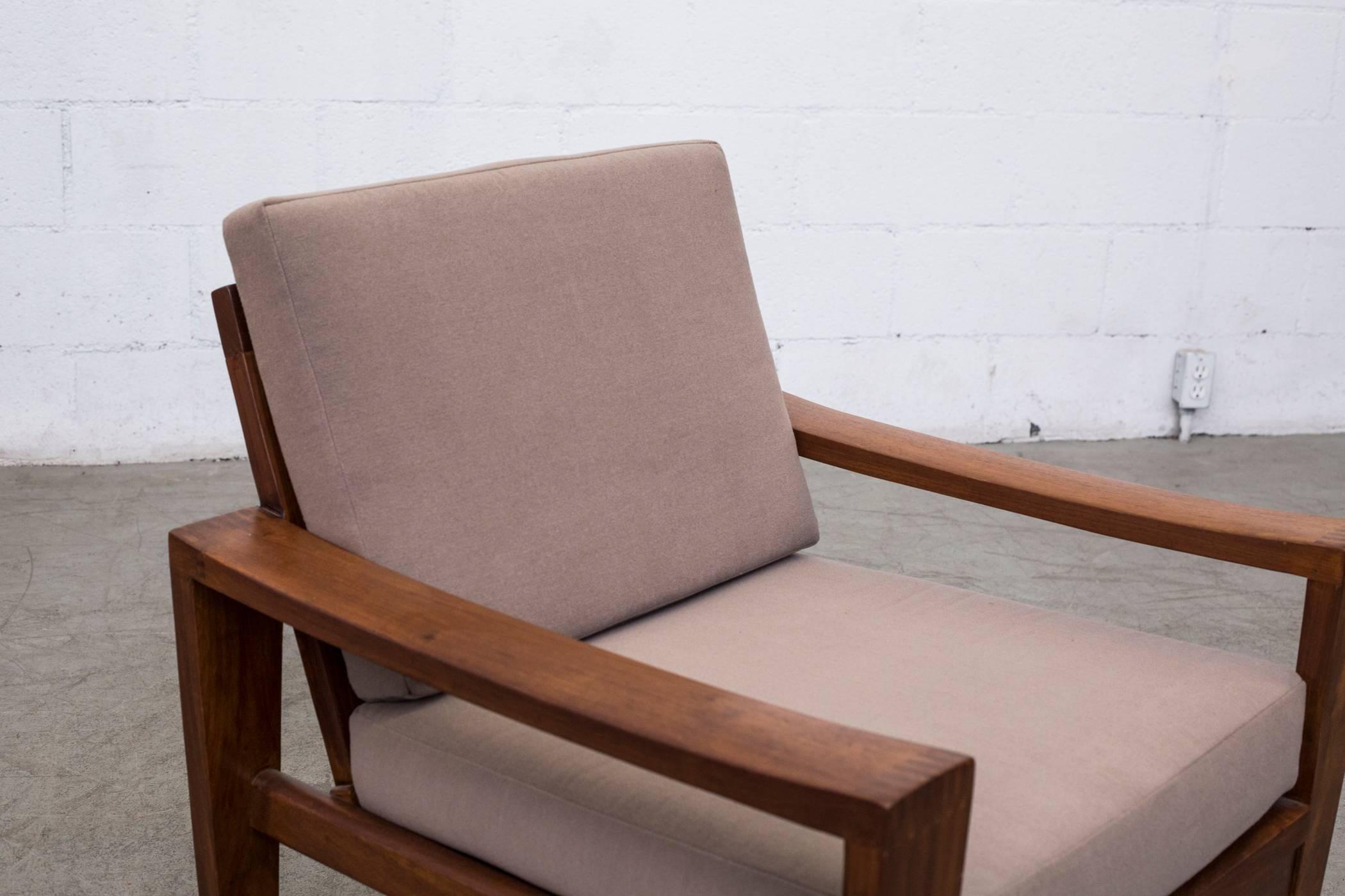 Fabric Danish Modern Teak Lounge Chair