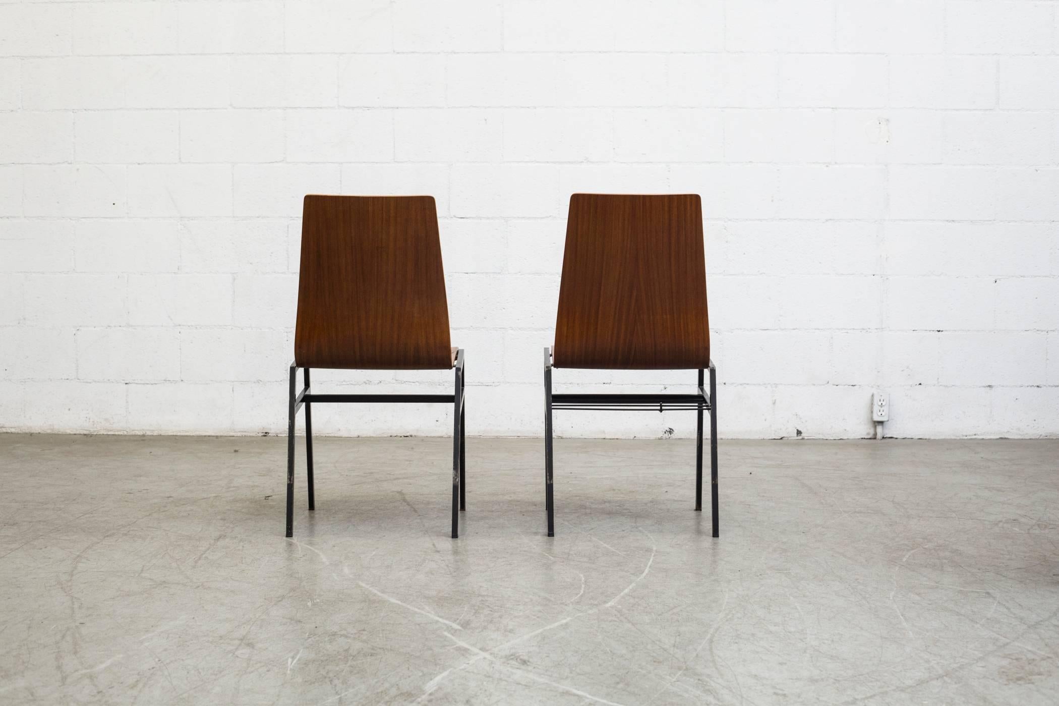 Mid-Century Modern Thonet Style Stacking Bent Plywood School Chairs