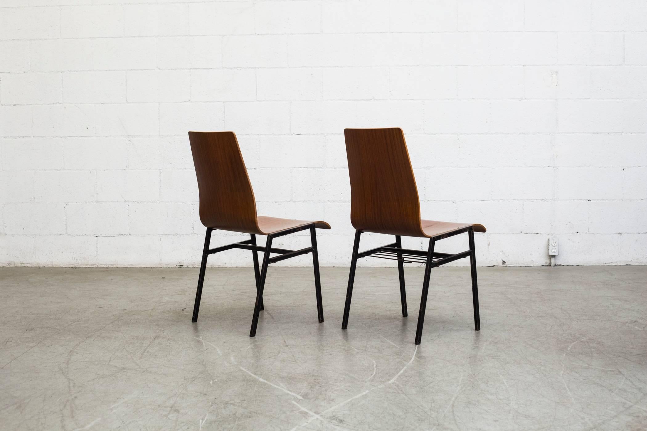 Dutch Thonet Style Stacking Bent Plywood School Chairs