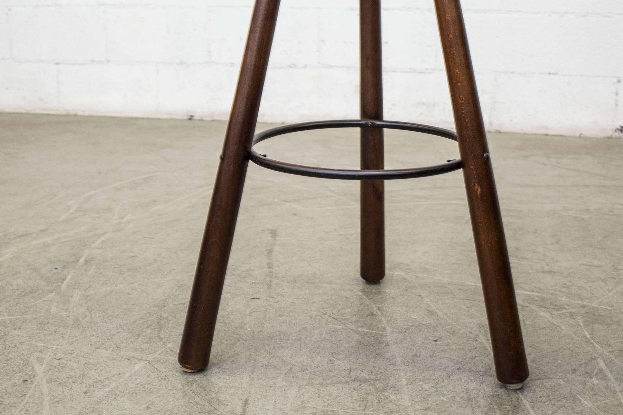 Late 20th Century Set of Five Sergio Rodrigues Style Brutalist Bar Stools