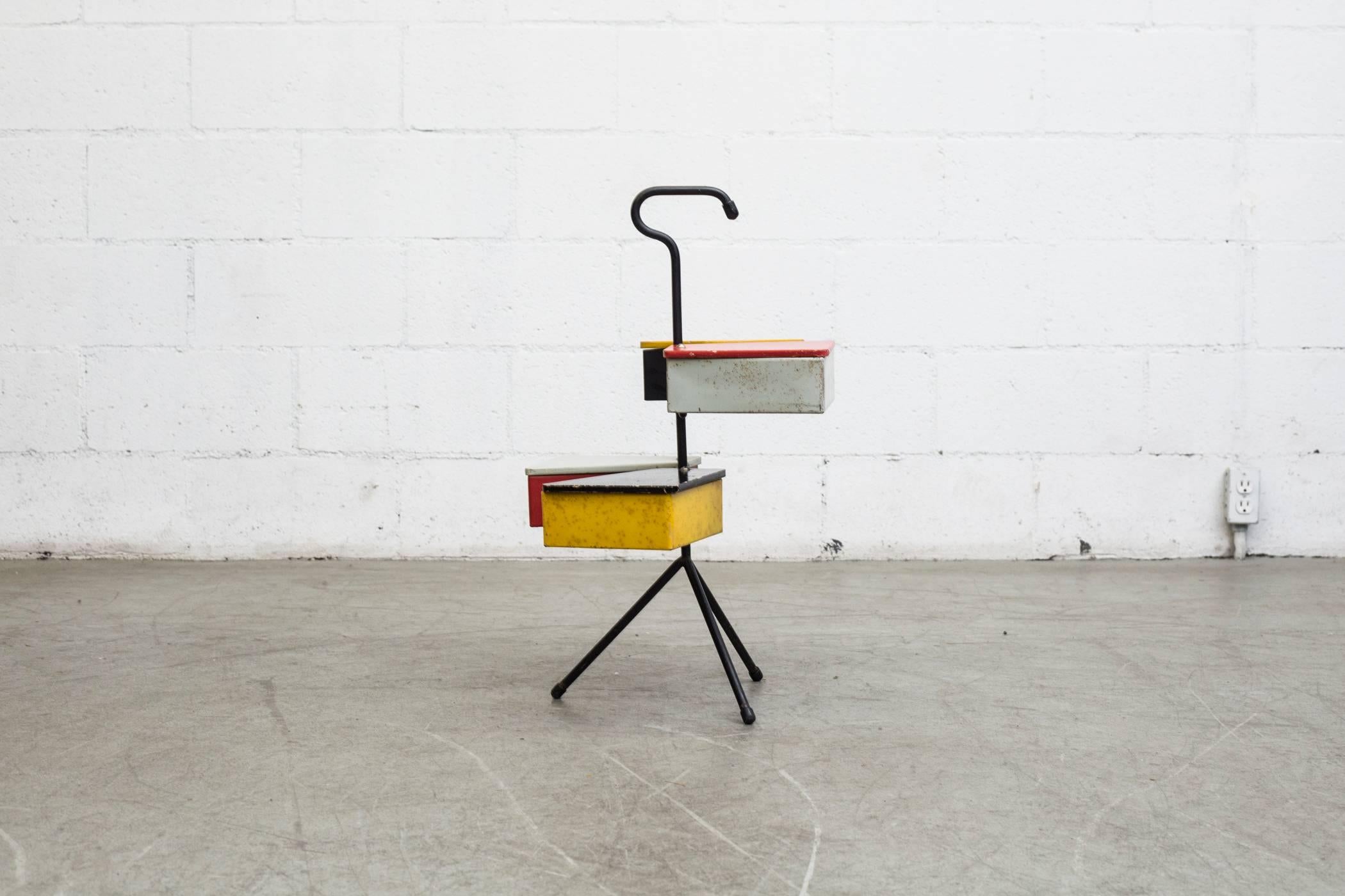 Mid-Century Modern Rietveld Style Sewing Box by Joost Teders for Metalux