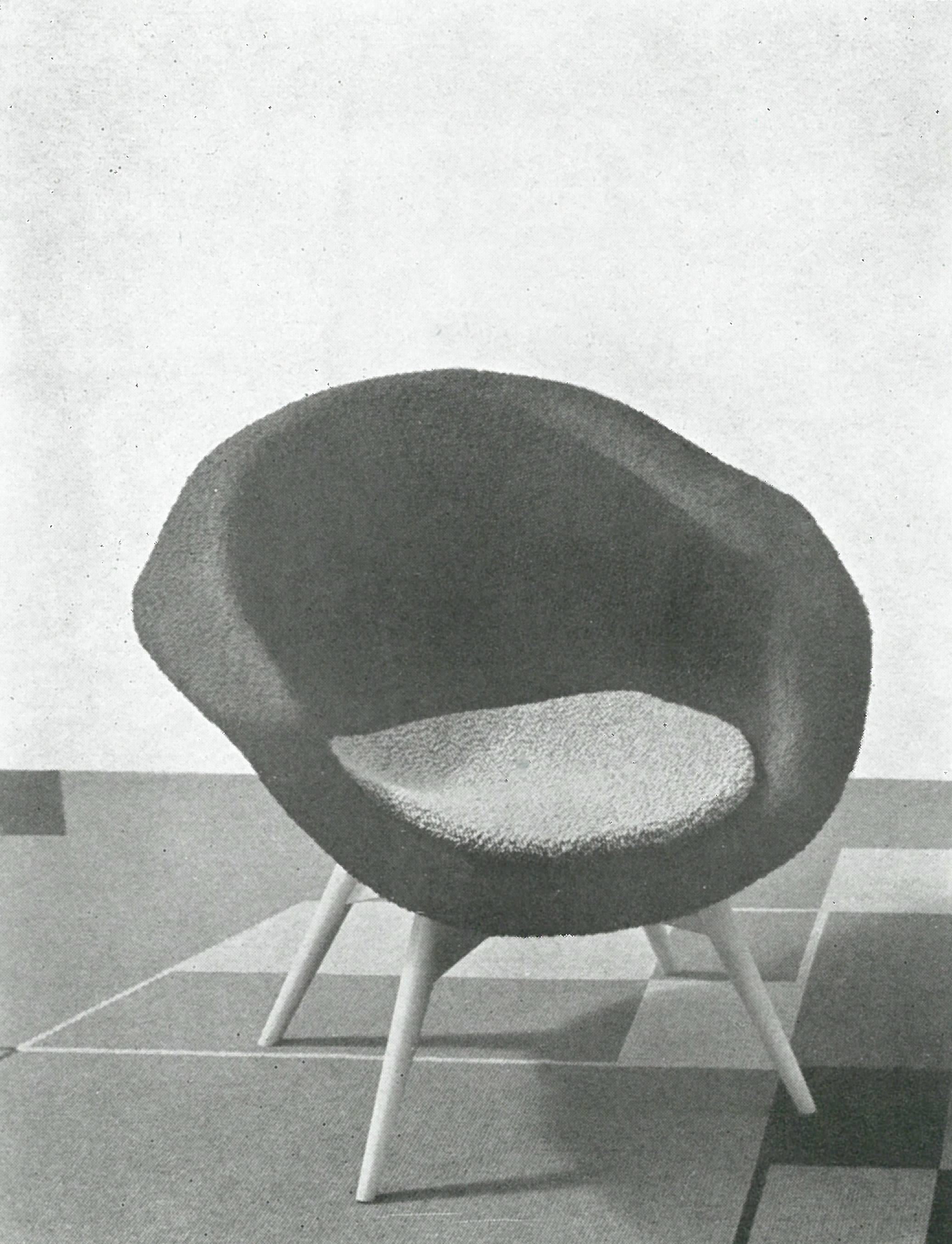 Mid-Century Saarinien Style Bucket Lounge Chair by Miroslav Navrátil for Vertex 1