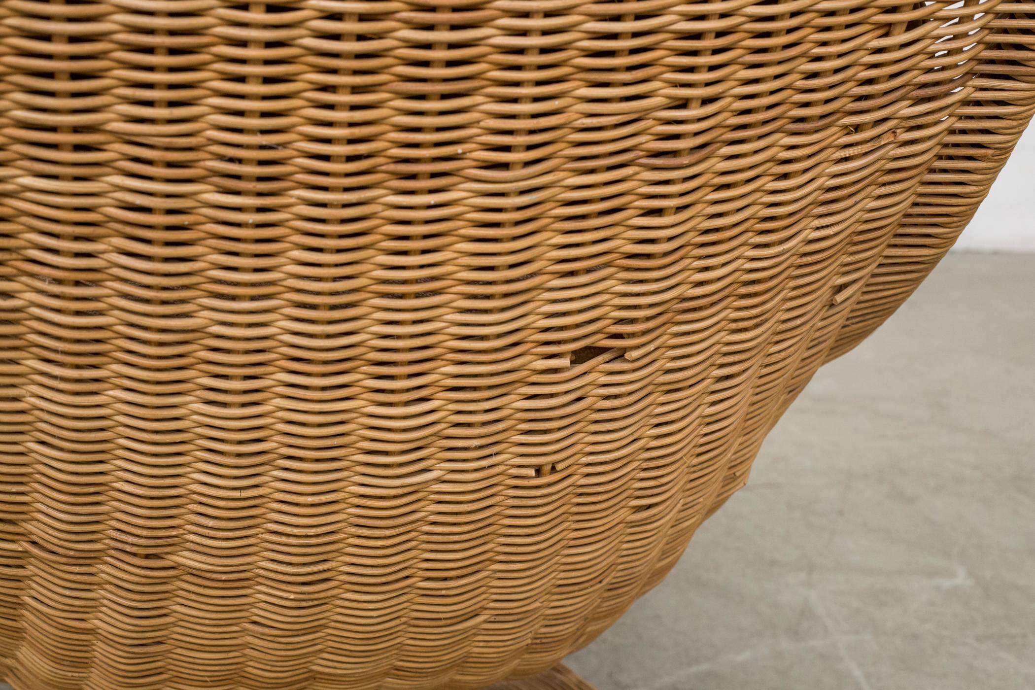 Gerard Van Den Berg Leather and Rattan Lounge Chair for Montis 4