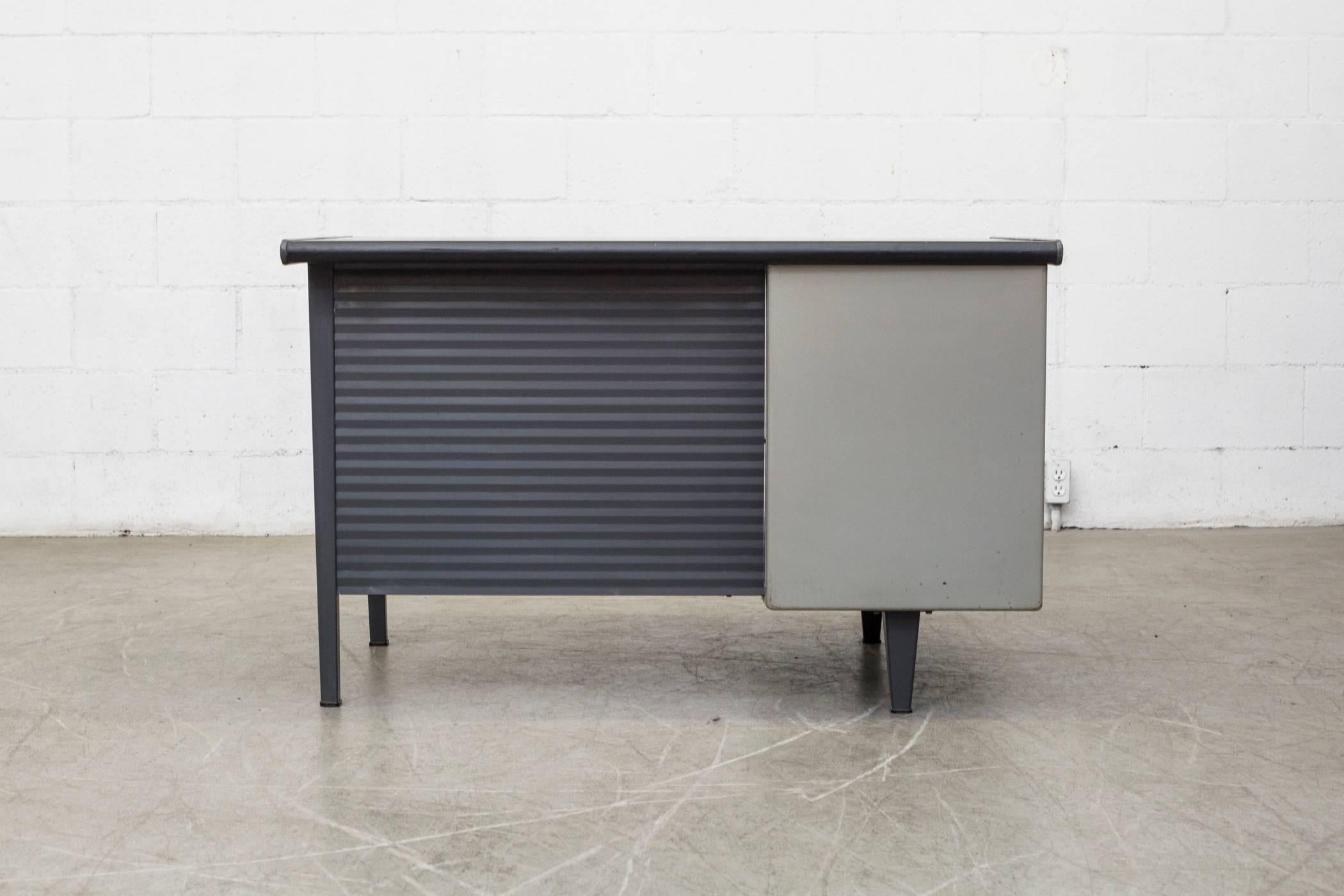 Dutch Gispen Industrial Desk with Privacy Screen