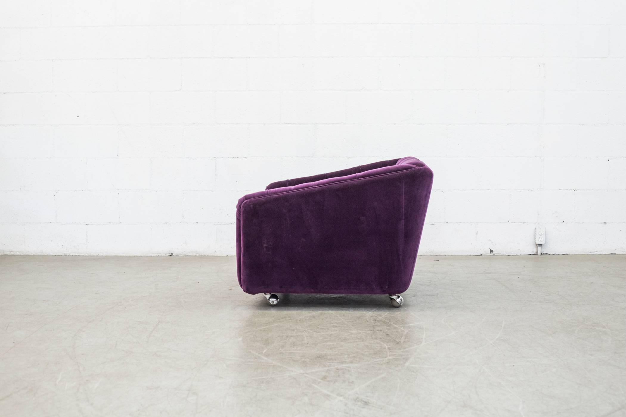 purple velvet chair
