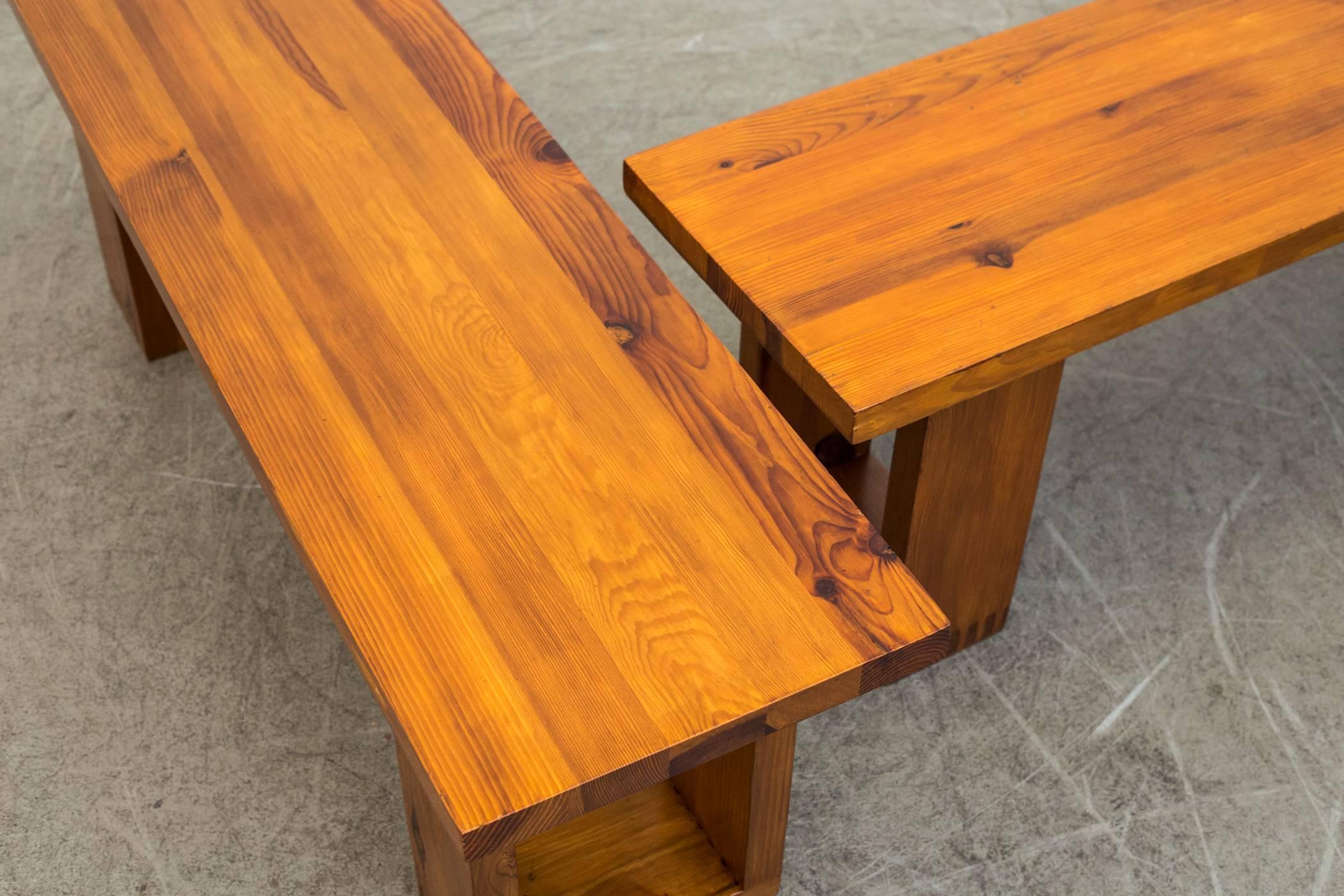 Pair of Ate Van Apeldoorn Pine Benches  In Good Condition In Los Angeles, CA