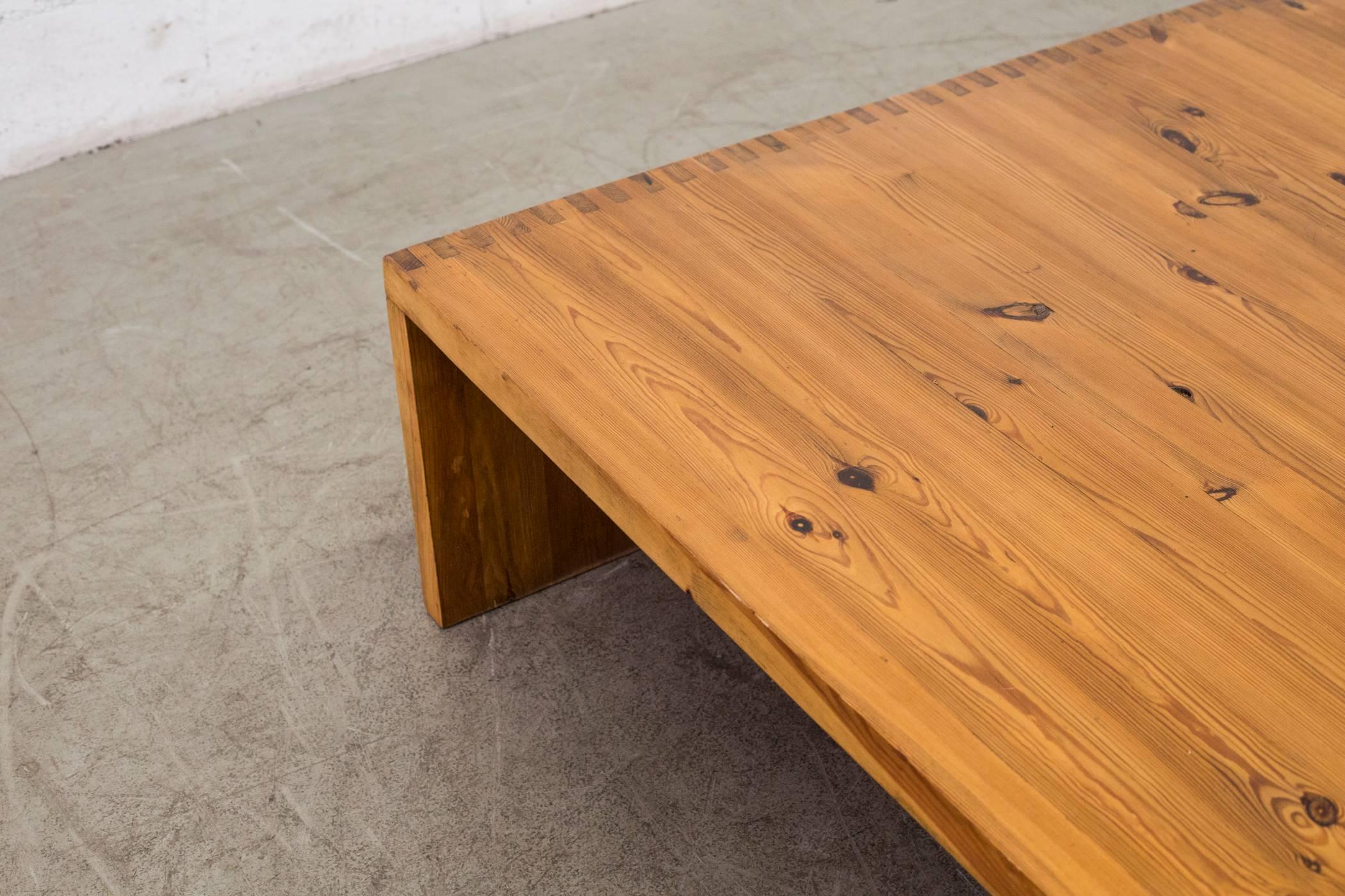 Mid-20th Century Aat Van Apeldoorn Pine Slat Wood Bench or Coffee Table, 1960