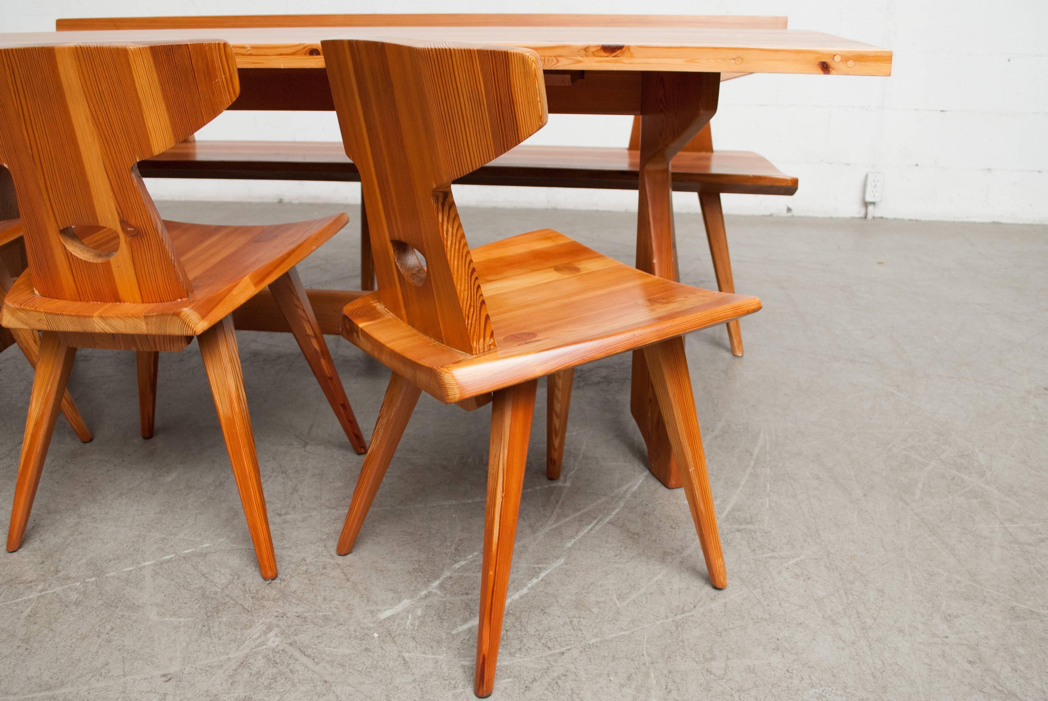 Pine Dining Set By Jacob Kielland-Brandt for I. Christiansen In Good Condition In Los Angeles, CA