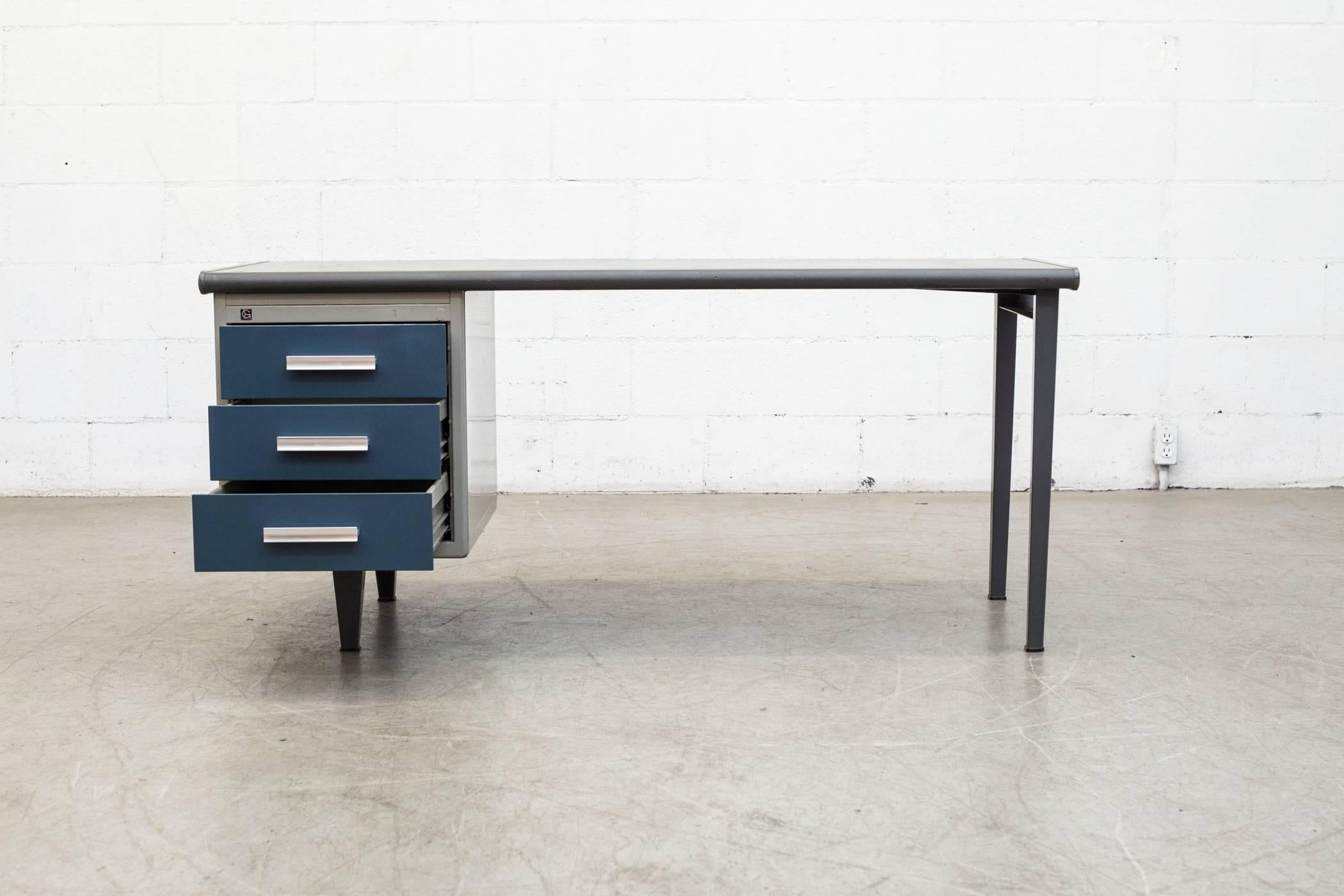 Mid-20th Century Low Industrial Desk by Gispen