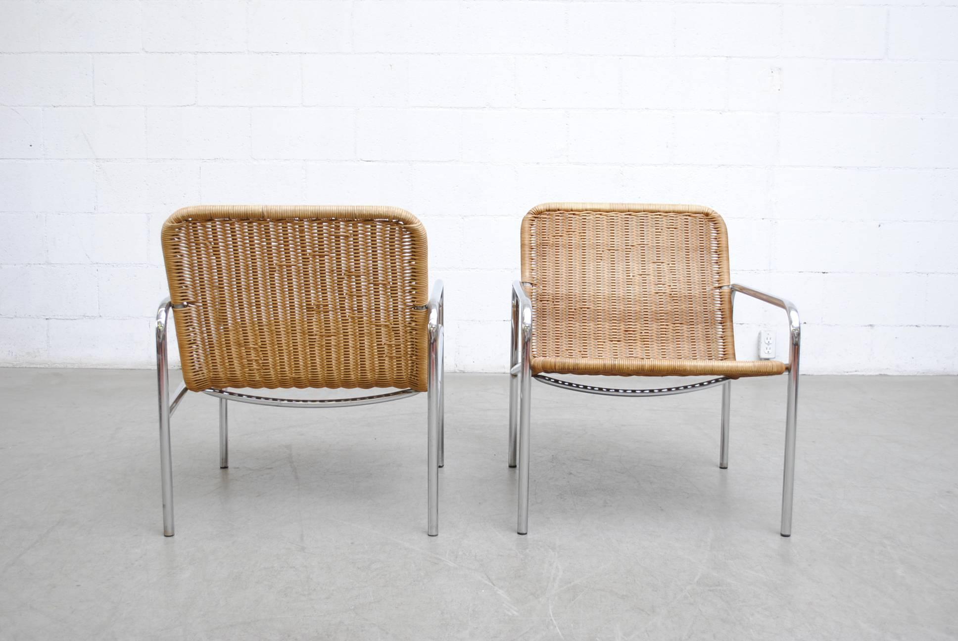 chrome rattan chairs