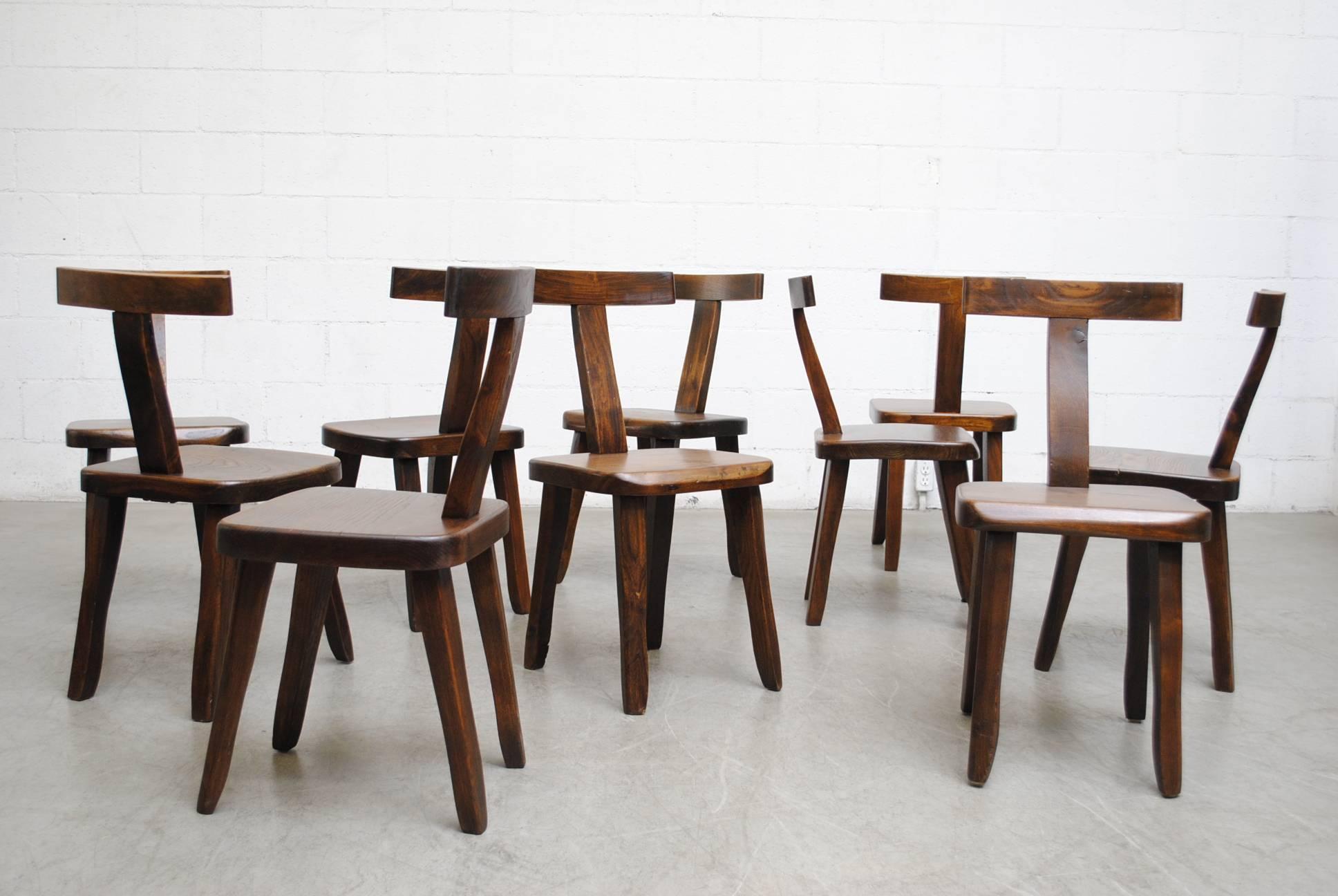 Set of Eight Black Walnut Finnish Chairs by Olavi Hänninen 2