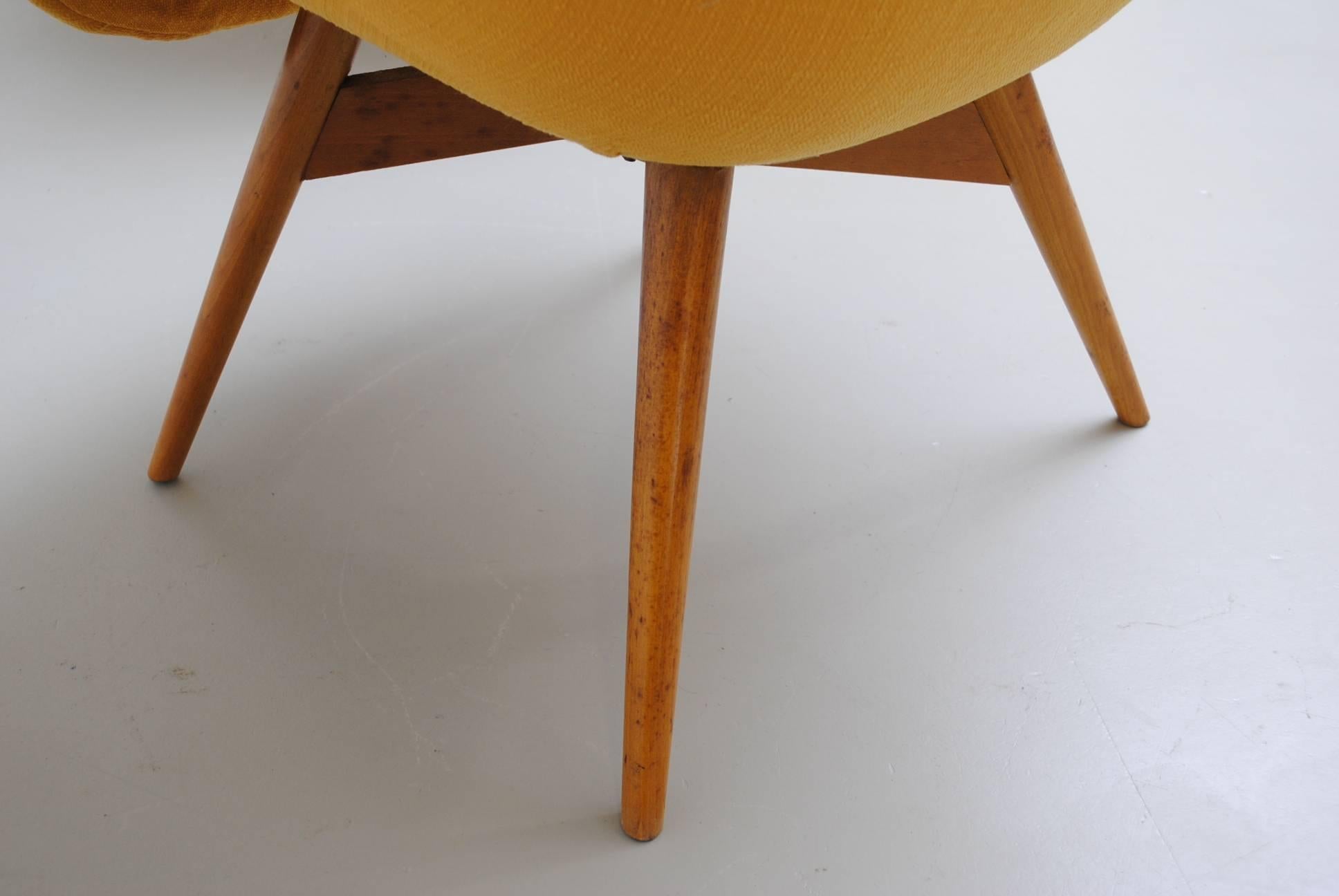 Fabric Pair of Bucket Lounge Chairs by Miroslav Navrátil for Vertex